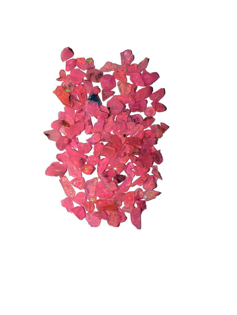 Blush Blossom Opal
Soft, romantic, and delicate. The Blush Blossom opal features warm pink and coral tones with a gentle shimmer. It’s an elegant and feminine choice, perfect for adding a subtle pop of color to your daily style.