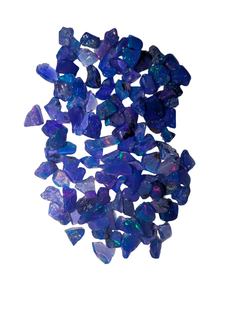 Deep Indigo Opal
Immerse yourself in the captivating depth of our Deep Indigo opals. With their intense navy and cobalt blue hues, they offer a rich and masculine option for your custom ring. It’s the perfect choice for a bold statement piece with unparalleled color depth.